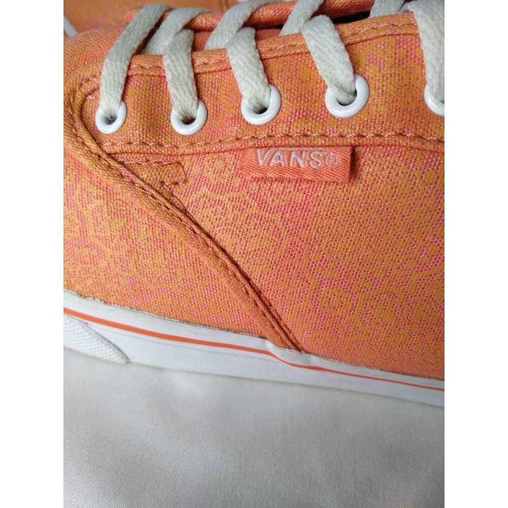 VANS Atwood Womens Sz 8 Low Coral White Henna Print Canvas Sneakers Shoes - Picture 2 of 9